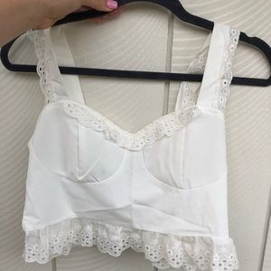 Cute lace detailed white  Tank top